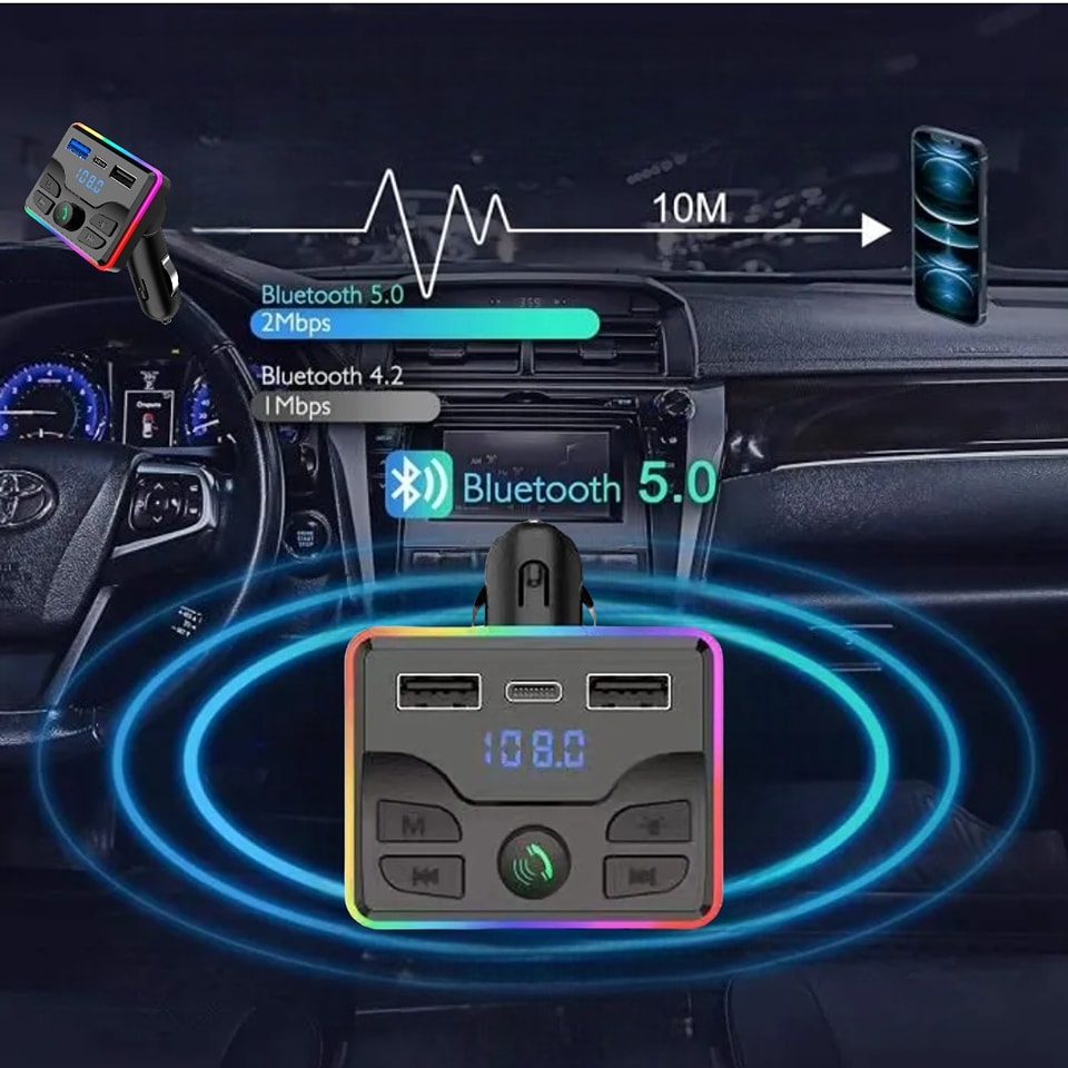 Kit MP3 Bluetooth avec transmetteur FM et chargeur de voiture : un divertissement en voiture ultime