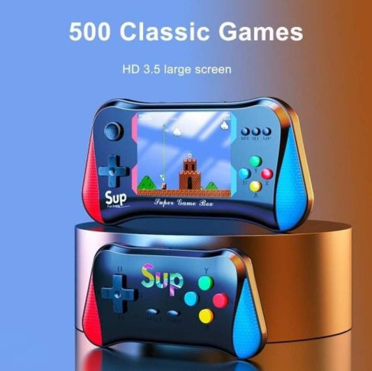 Jeux vidéo pour enfants Console de jeu portable 500 en 1 Mini rétro classique avec écran LCD coloré de 3,5 pouces, système de jeu vidéo portable Sup (couleurs assorties)