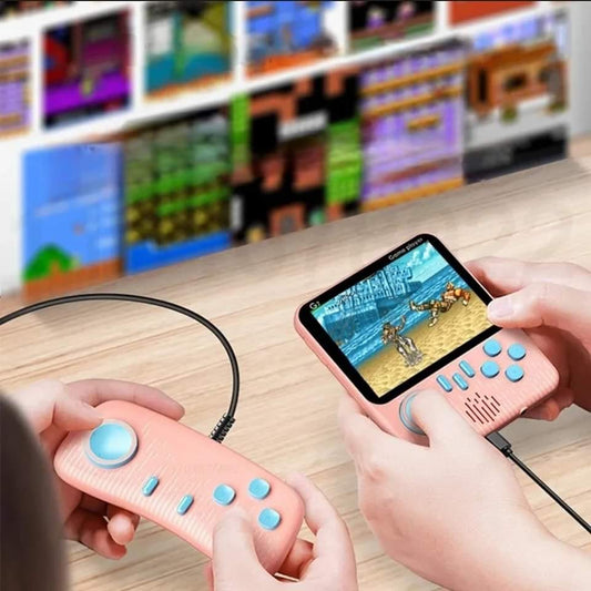 Bleu-Console de jeu rétro écran LCD 3.5 pouces, lecteur de jeu vidéo ultra fin, Rechargeable avec plus 650 jeux intégré possibilité de jouer à 2, et sur TV.